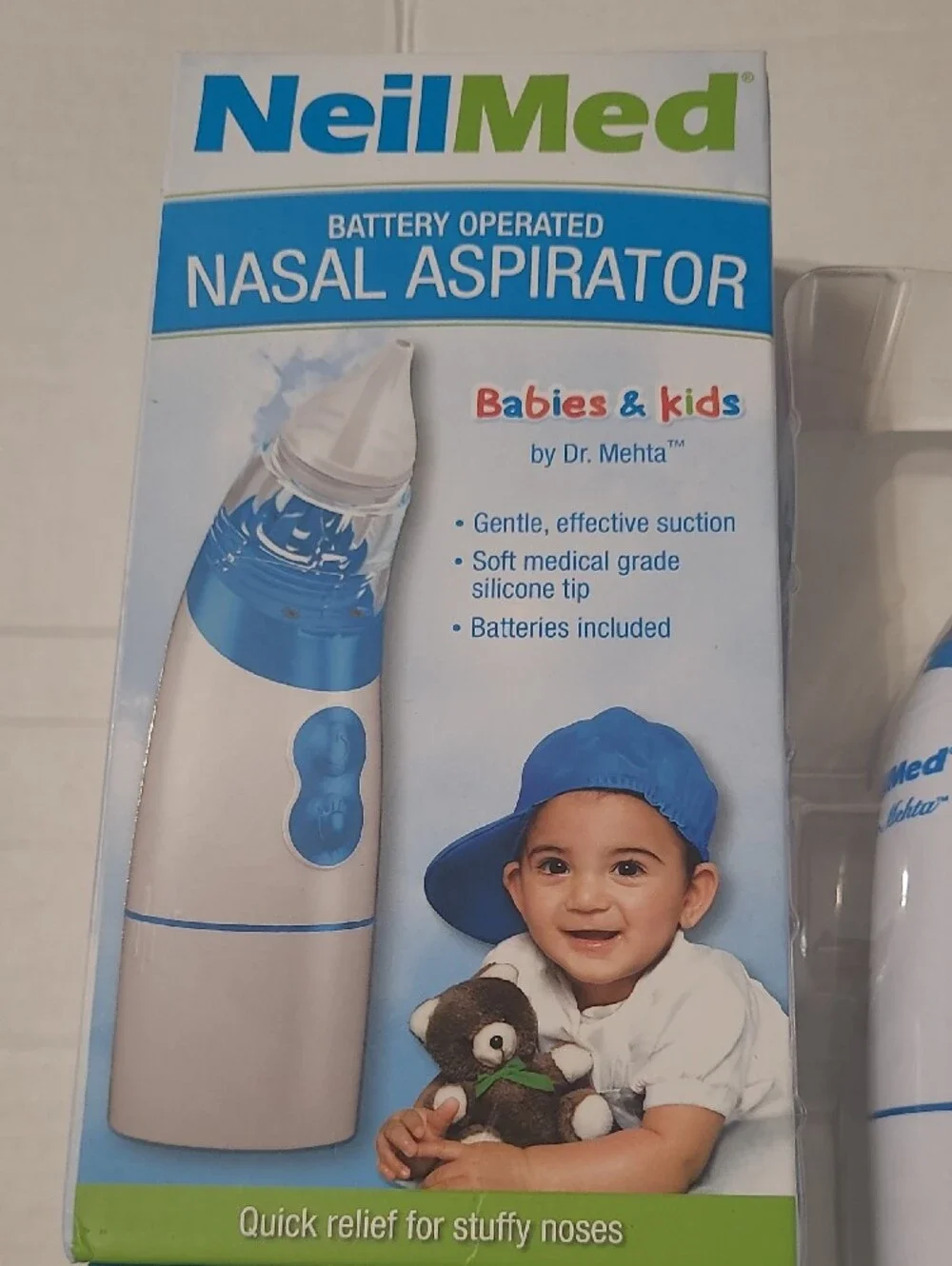 NeilMed Blue Battery-Operated Nasal Aspirator for Kids